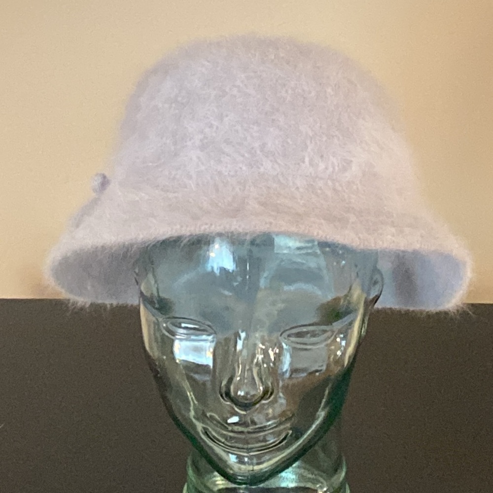 Angora Rabbit Hair Blend Bucket Hat in Soft Silver - Picture 15 of 15